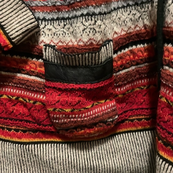 Anthropologie Aldomartins Button Down Cardigan Sweater, Size 10, Leather Accents - Picture 4 of 13